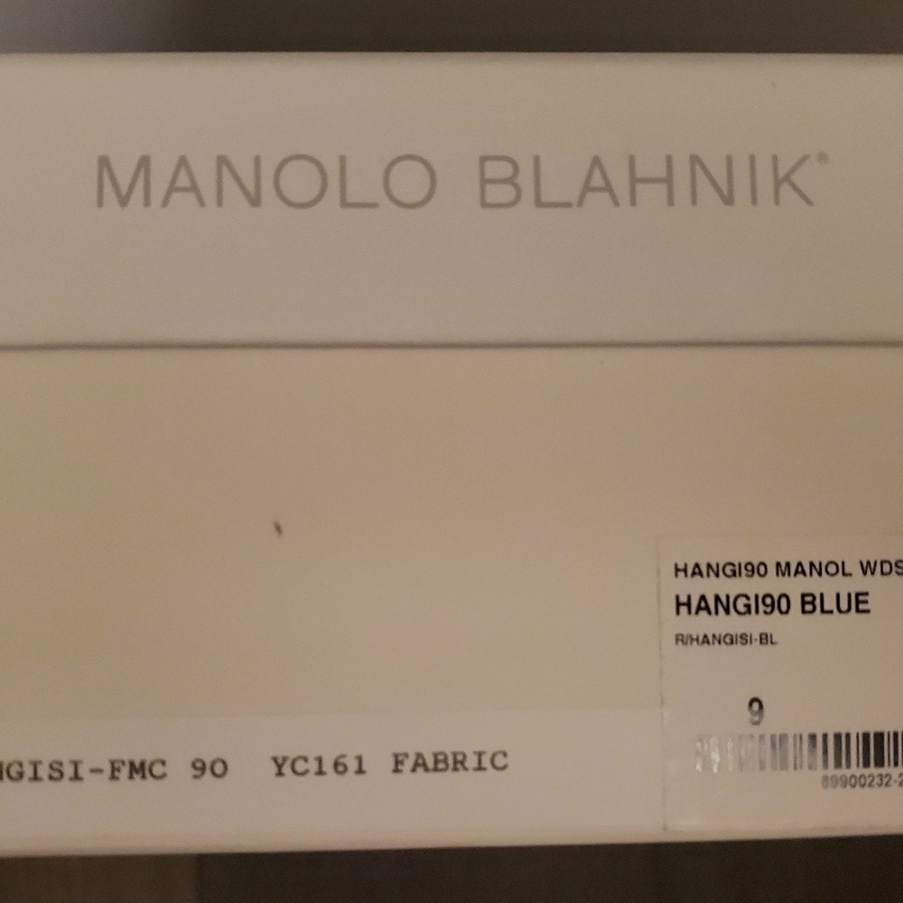👑 9X HOST PICK 👑 Manolo Blahnik Hangisi 90 mm Pumps Blue Tweed - Picture 8 of 10